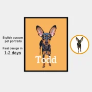 custom pet portrait-illustration style